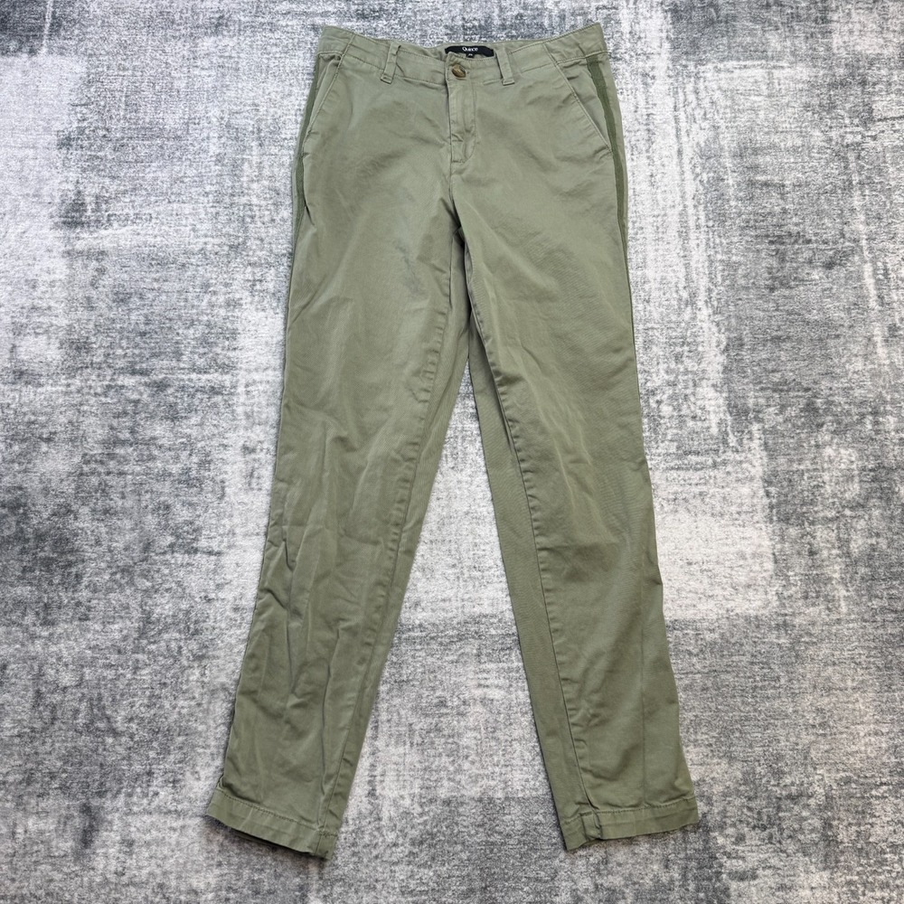 Quince Pants Womens 25 Olive Green Stretch Twill Girlfriend Chino Straight 28x28